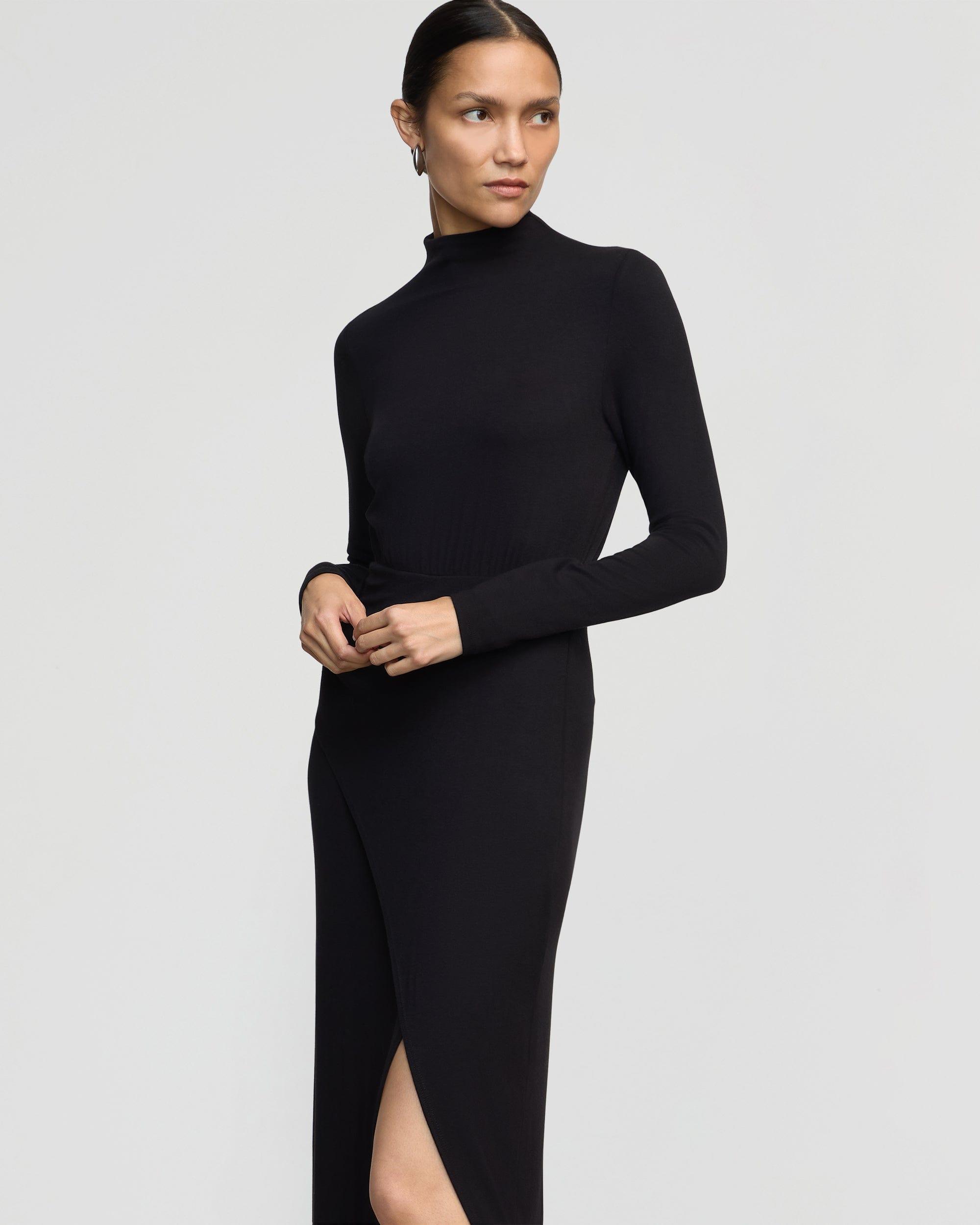 Suki Mock-Neck Side-Slit Dress Product Image