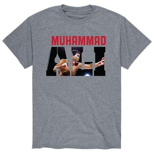 Mens Muhammad Ali Fight Tee Athletic Grey Product Image