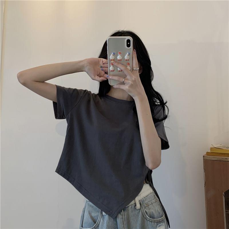 Drawstring Cropped T-Shirt Product Image