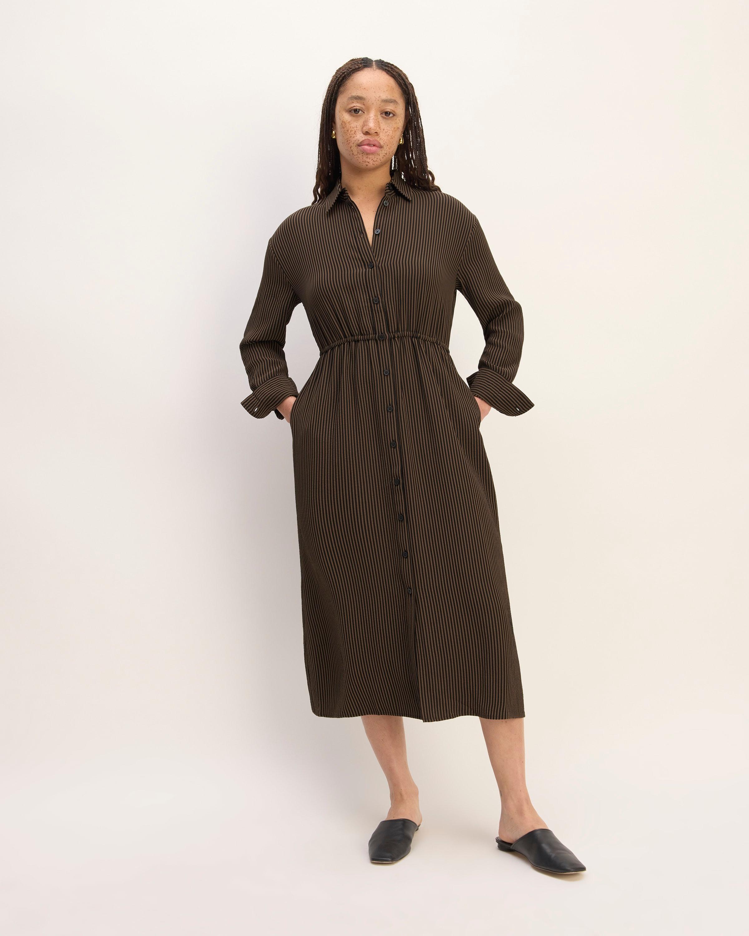 The Mini Jacquard Stripe Shirt Dress Product Image