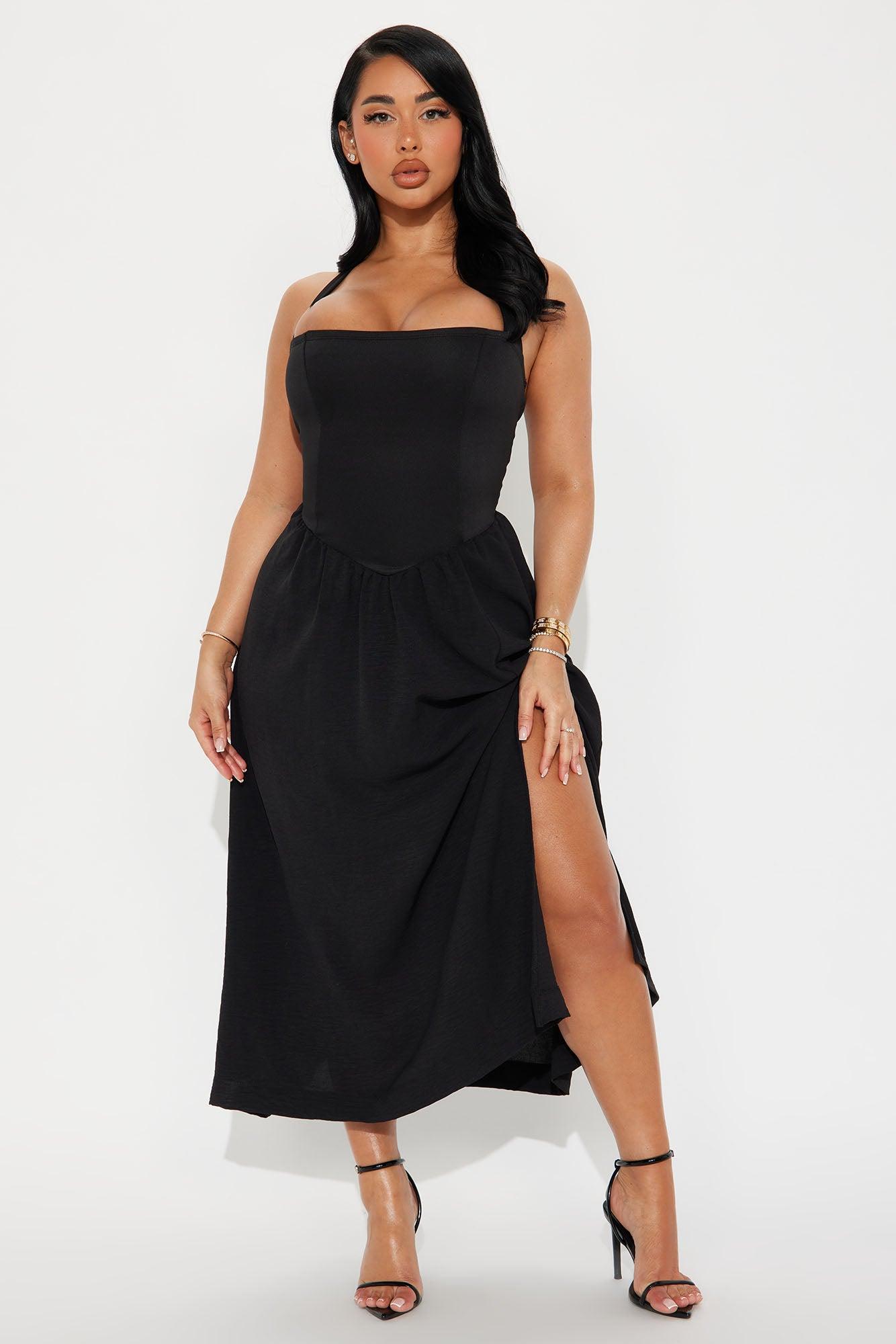 No One Better Halter Midi Dress - Black Product Image