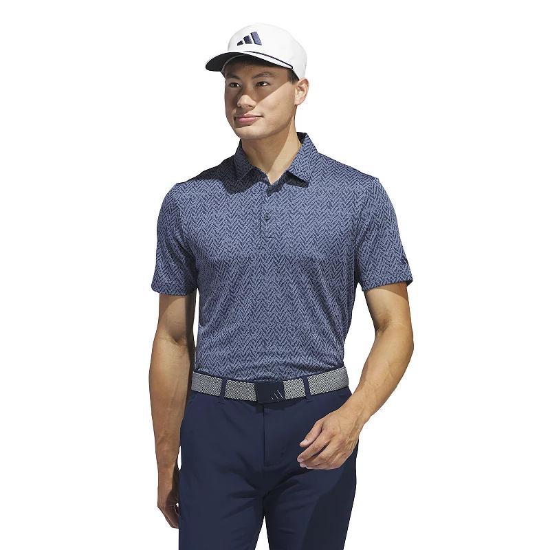 Mens adidas Ultimate365 Jacquard Golf Polo Shirt Collegiate Blue Product Image