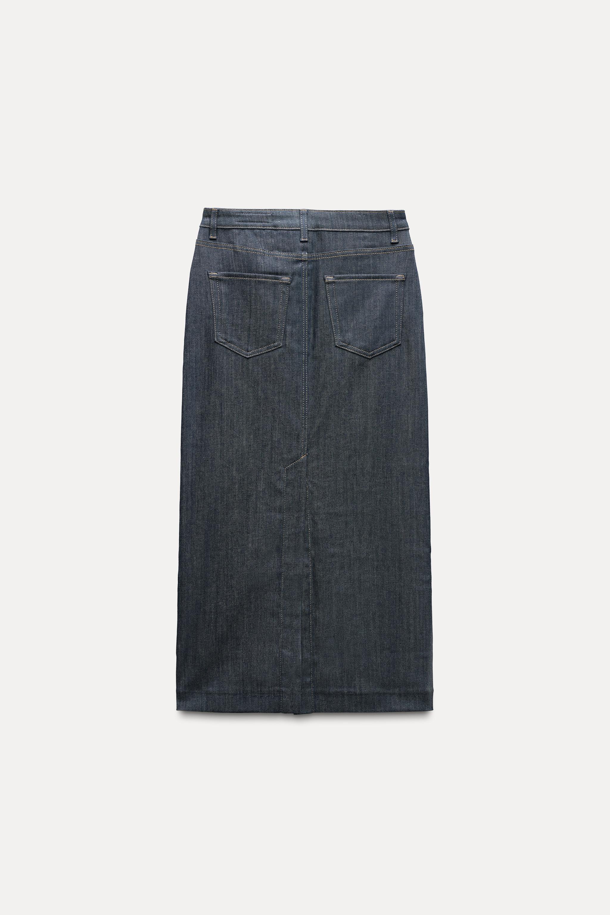 STRAIGHT NECK DENIM SKIRT ZW COLLECTION Product Image