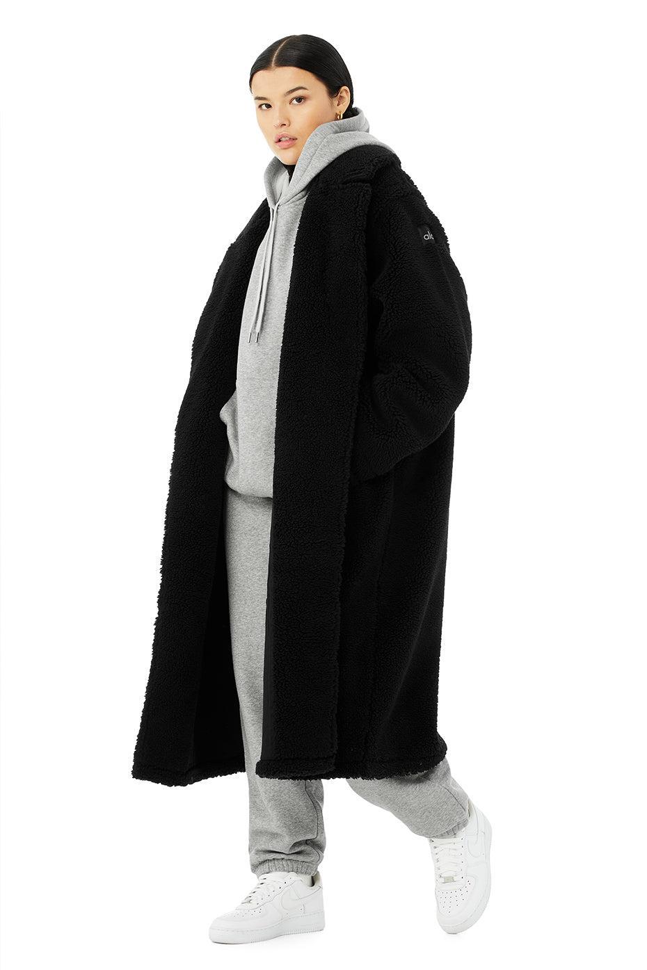 Oversized Sherpa Trench - Black Female Product Image