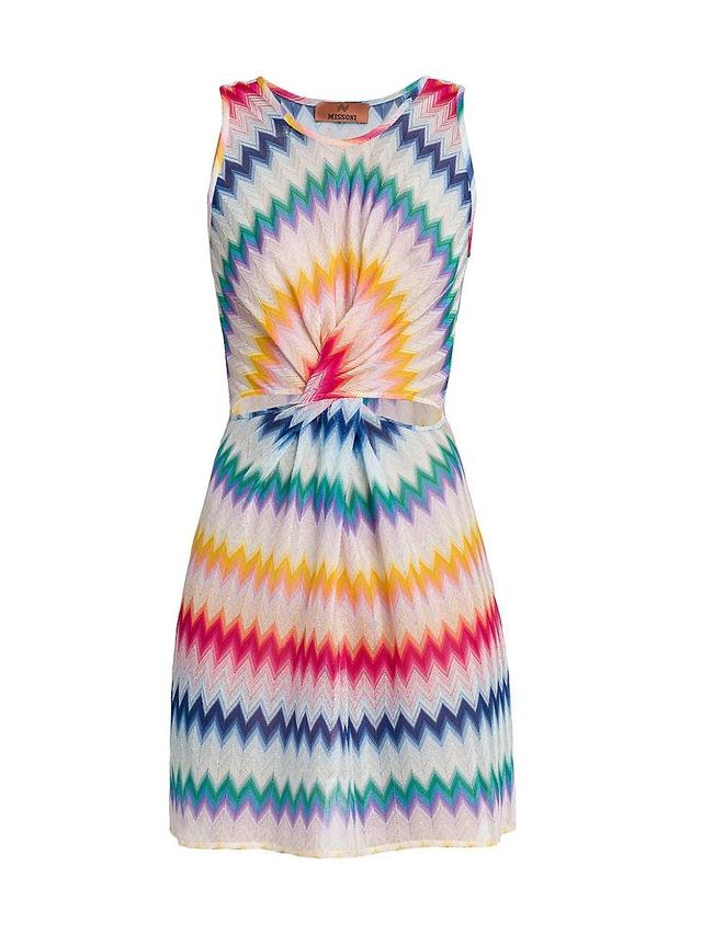 Womens Tie-Dye Chevron Short Cover-Up Product Image