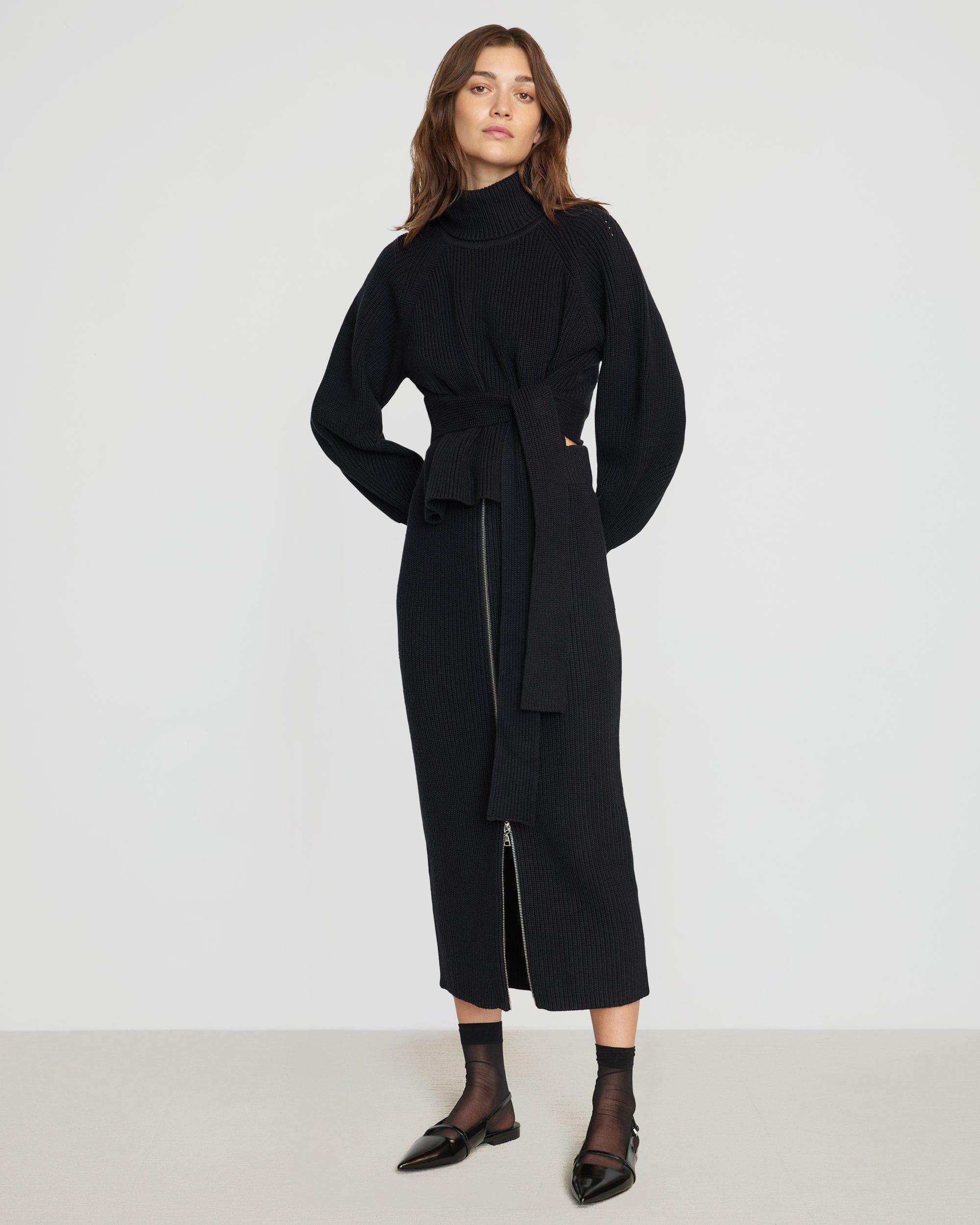 Hiwa Tie-Waist Turtleneck Sweater Product Image