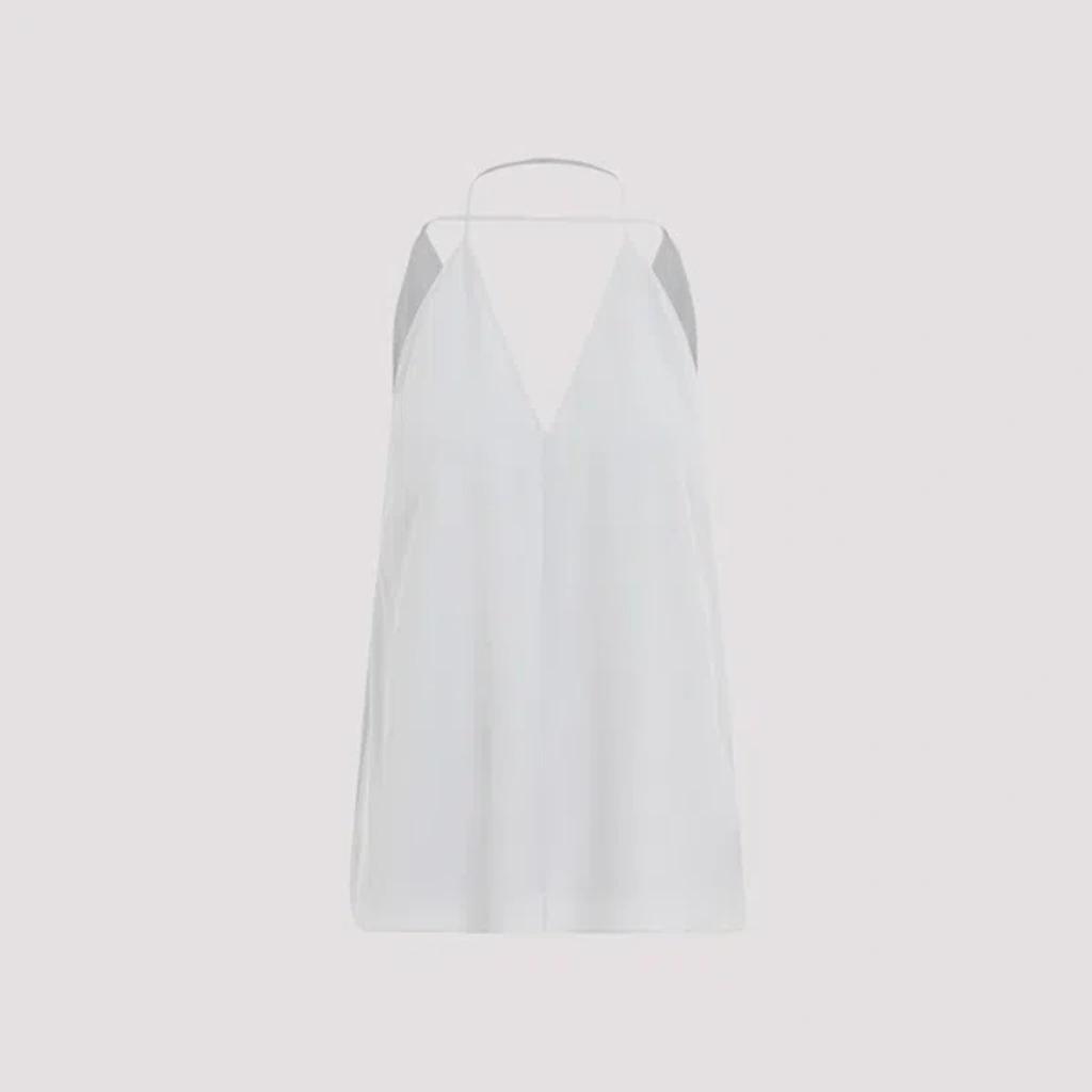 TOTÊME Double-halter Silk Top In White Product Image