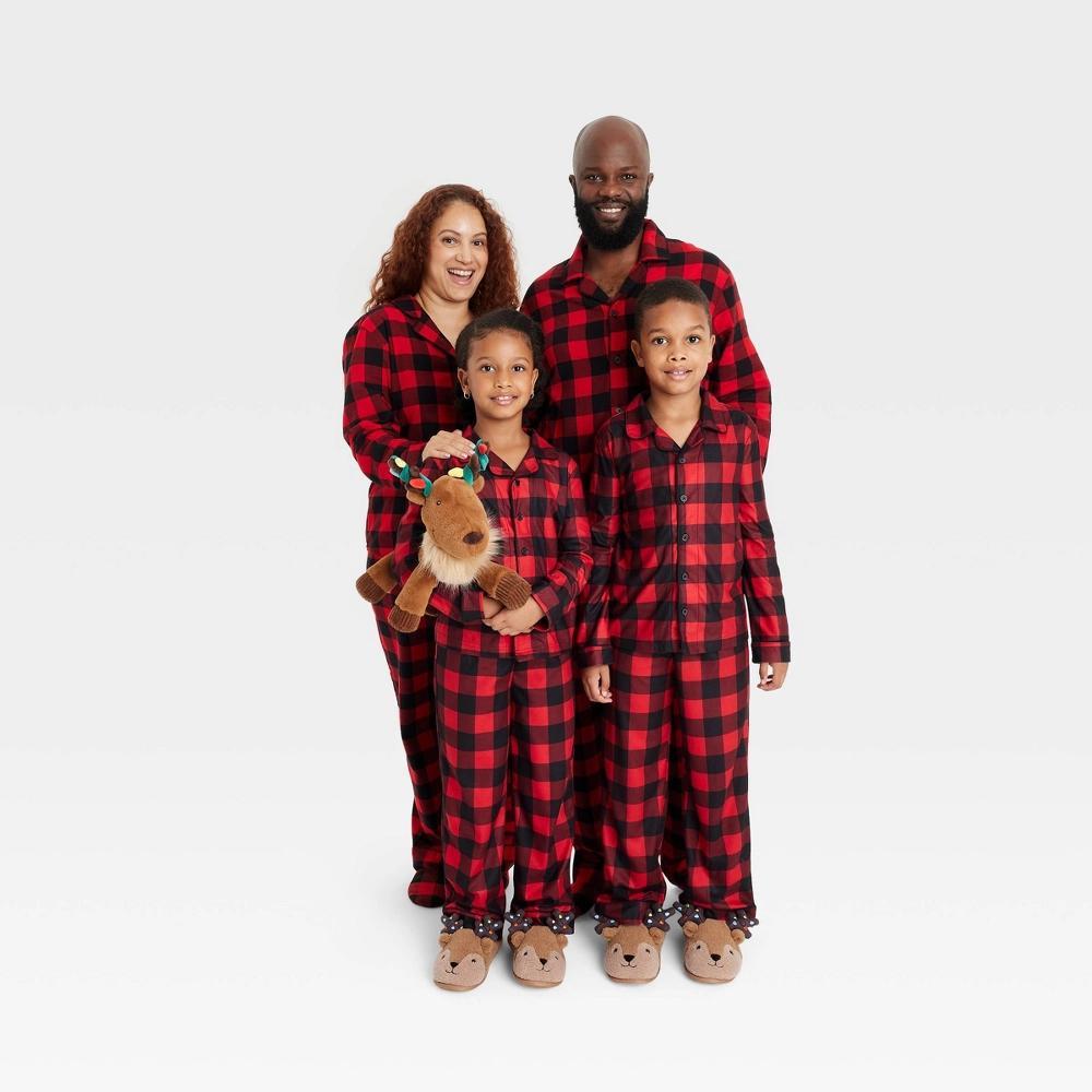 Women's Buffalo Check Microfleece Holiday Matching Family Pajama Pants - Wondershop™ Red S Product Image