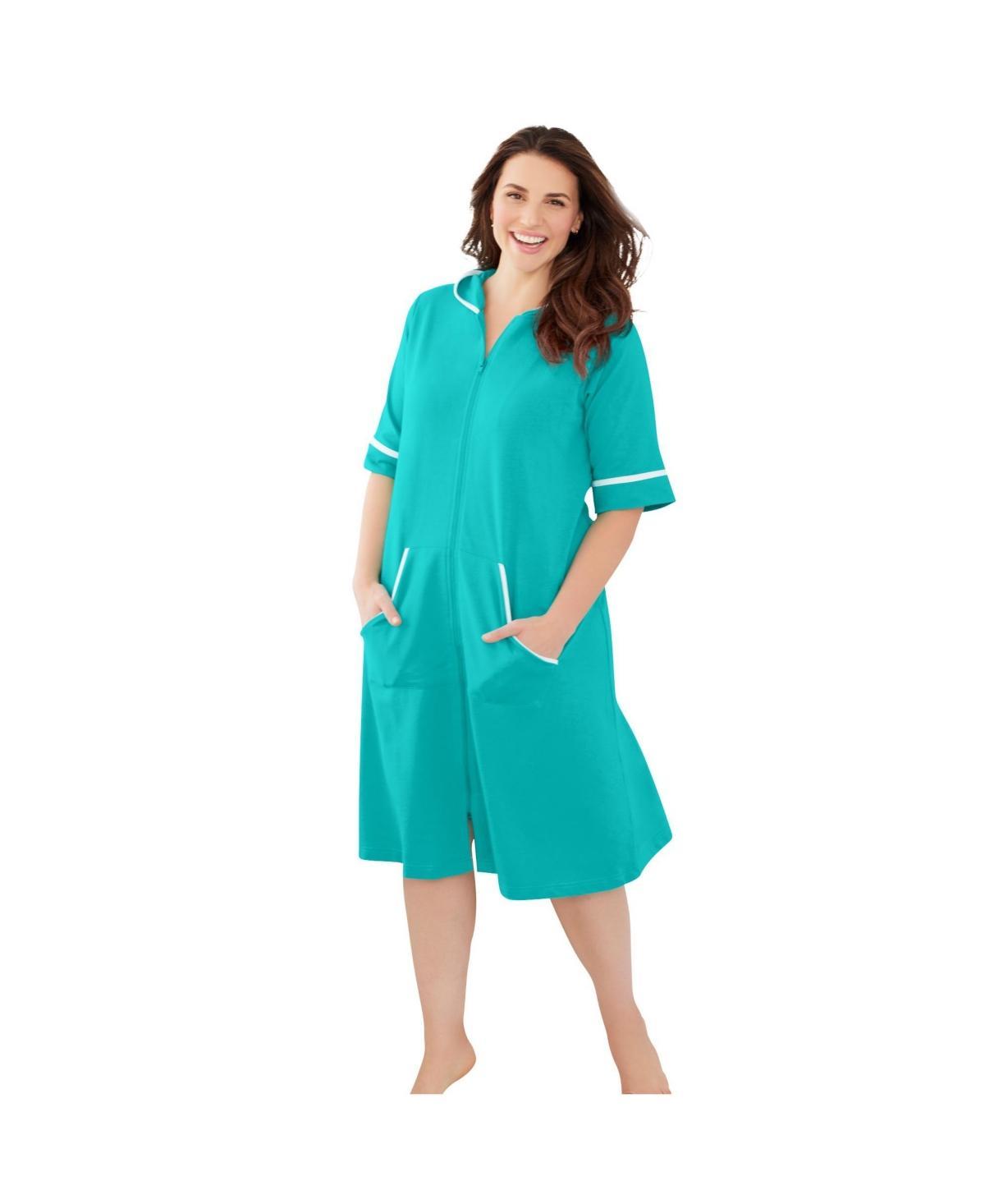 Dreams & Co. Womens Short French Terry Robe Product Image