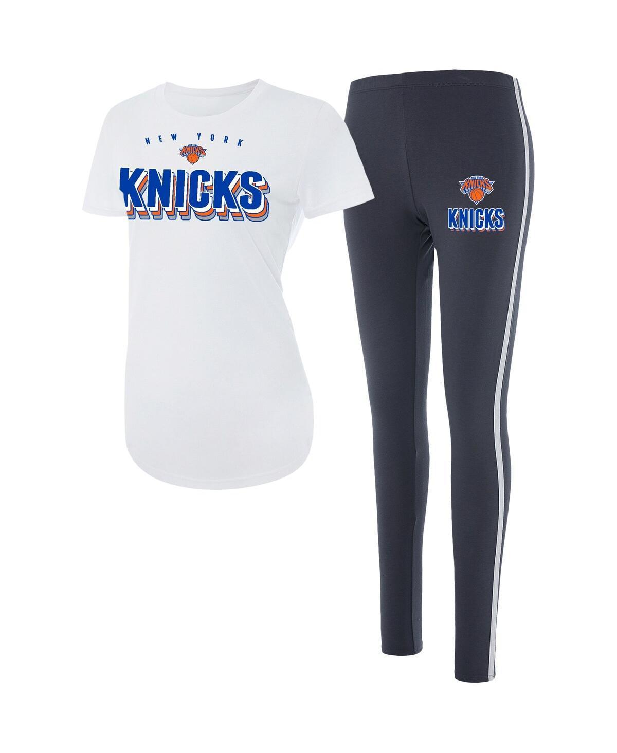 Womens Concepts Sport /Charcoal New York Knicks Sonata T-Shirt & Leggings Sleep Set Product Image