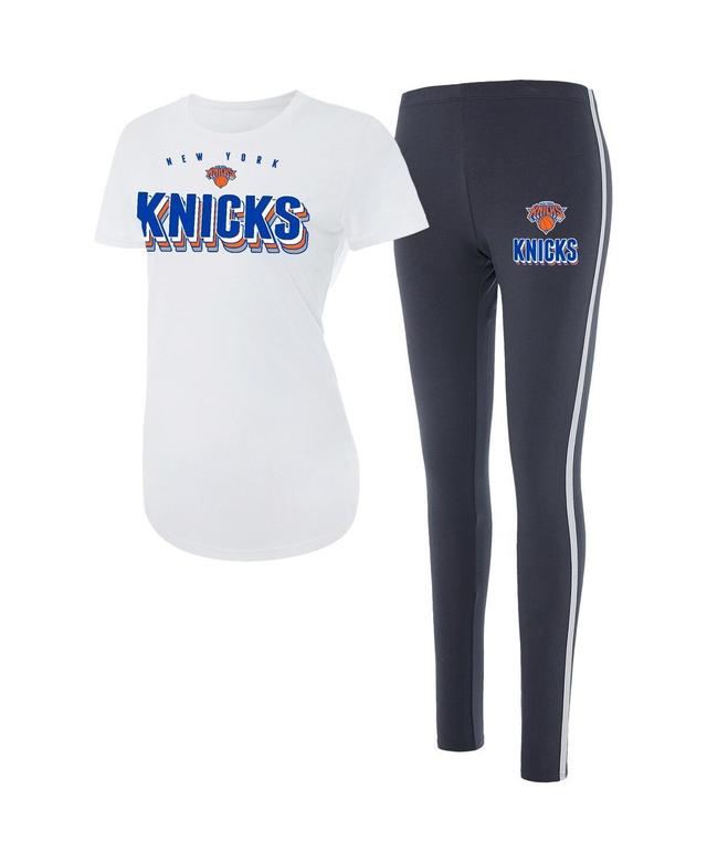 Womens Concepts Sport White New York Knicks Sonata T-shirt and Leggings Sleep Set - White Product Image