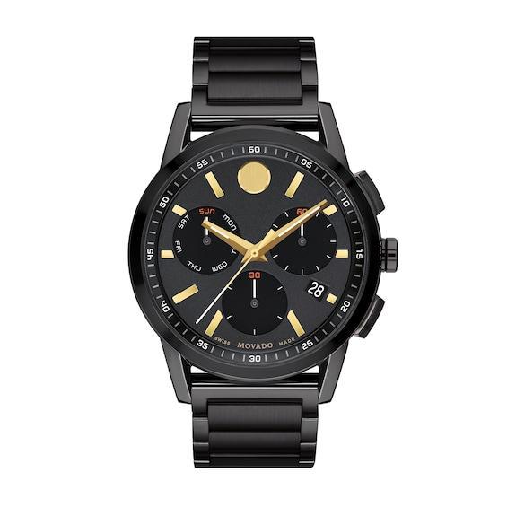 Men's Movado MuseumÂ® Sport Two-Tone PVD Chronograph Watch with Black Dial (Model: 0607558) Product Image