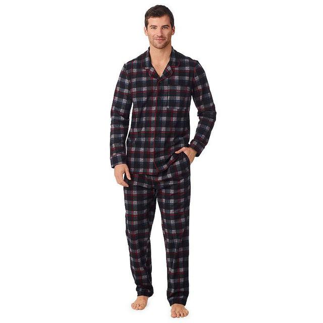 Big & Tall Cuddl Duds Cozy Lodge Notch Collar 2-Piece Pajama Set, Mens Grey Grey Plaid Product Image