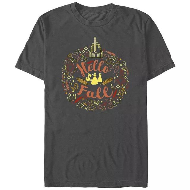 Disney Princess Hello Fall Mens Graphic Tee Grey Product Image