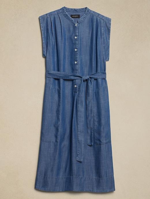 Chambray Midi Shift Shirtdress Product Image