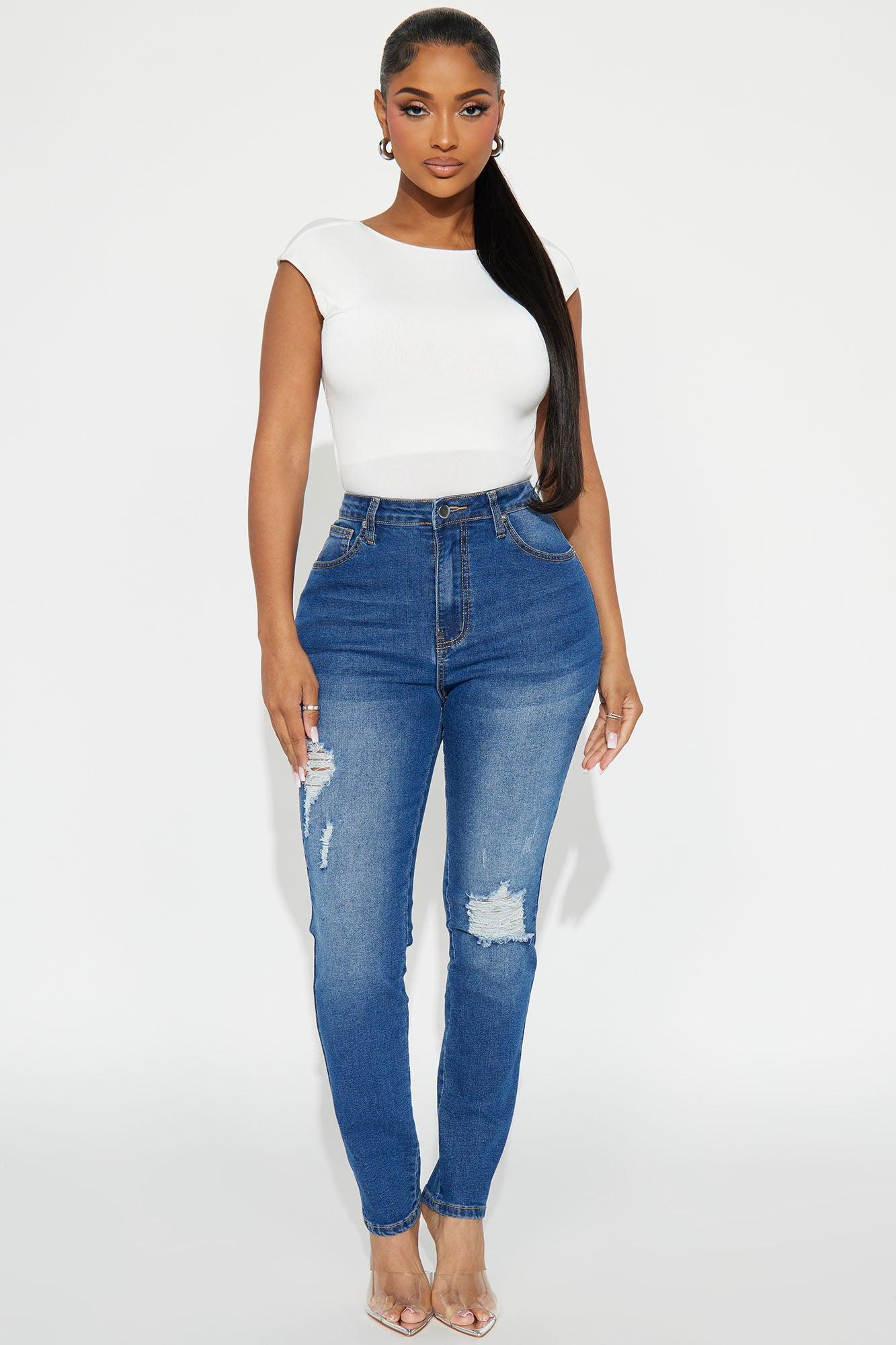 Call It Love Stretch Ripped Skinny Jeans - Dark Wash product image