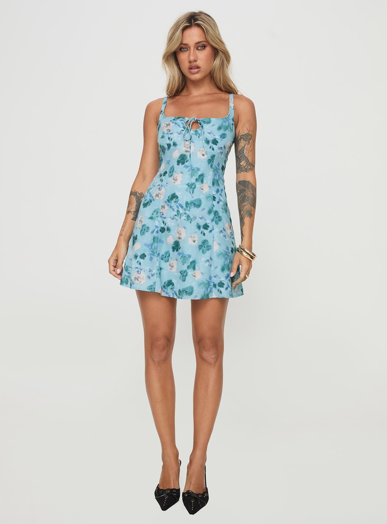 Mercure Mini Dress Blue Floral Product Image