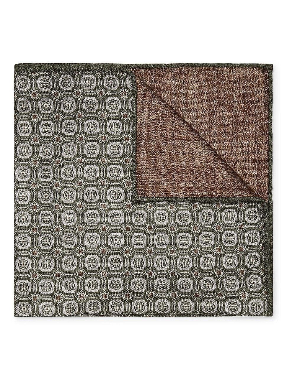 Men's Silk Geometric Pocket Square Product Image