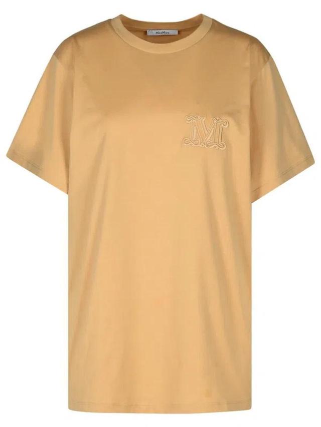 MAX MARA Beige Cotton T-shirt In Cream Product Image