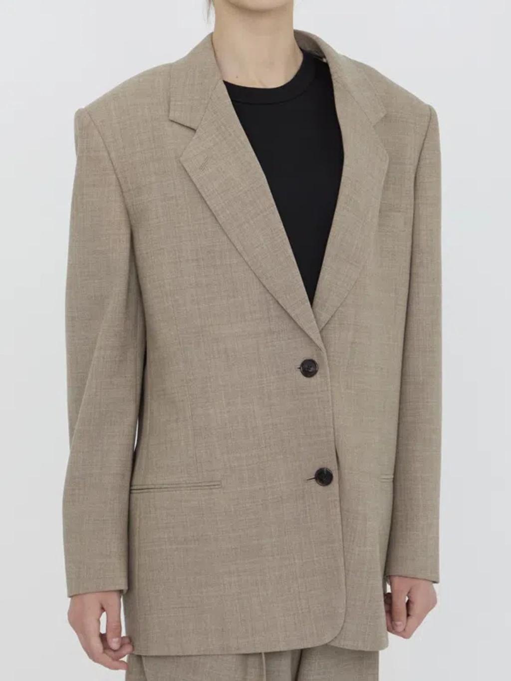 THE ROW Marina Oversized Wool Jacket In Grey Product Image