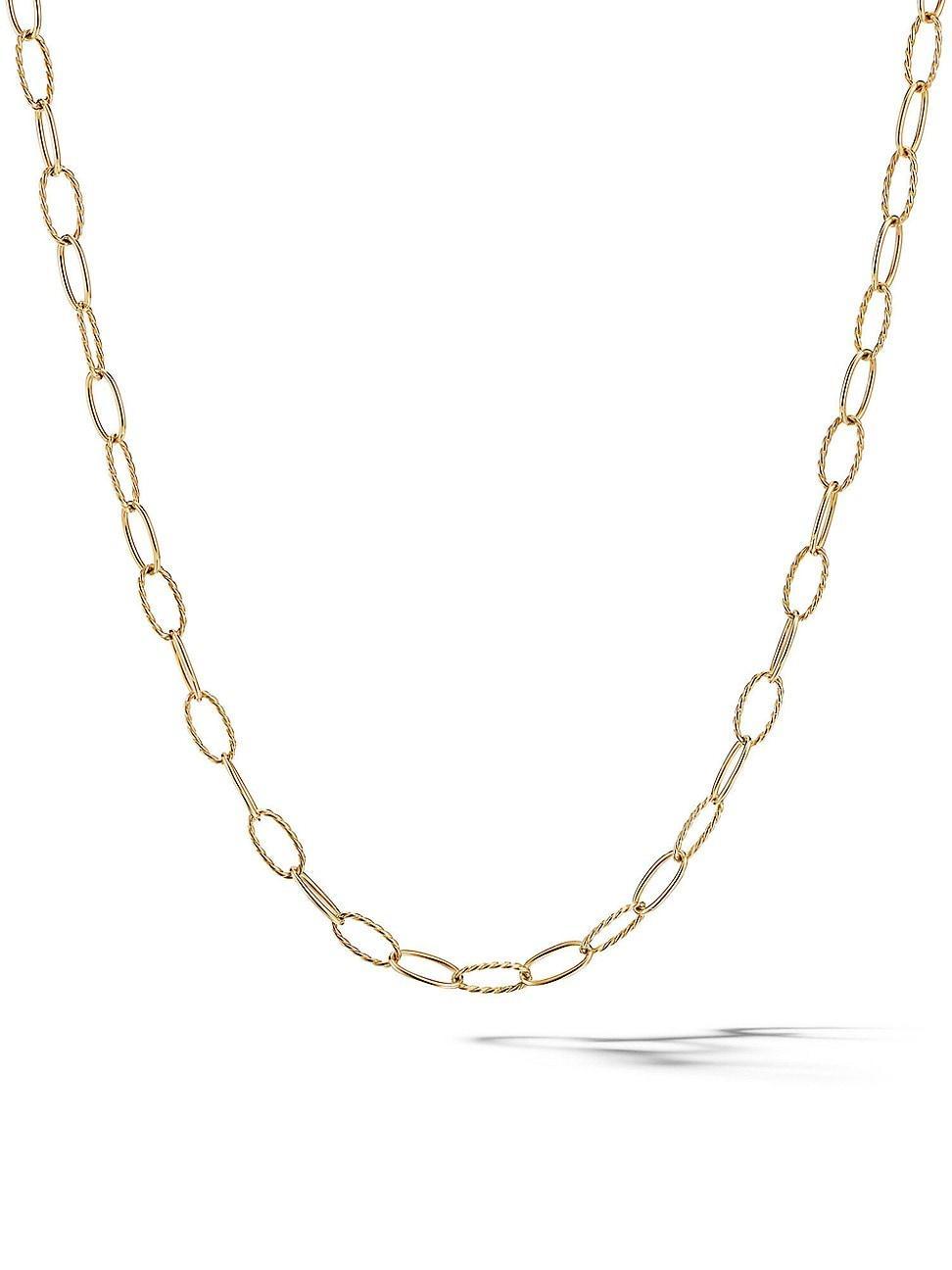 Womens Stax Elongated Oval Link Necklace in 18K Yellow Gold Product Image