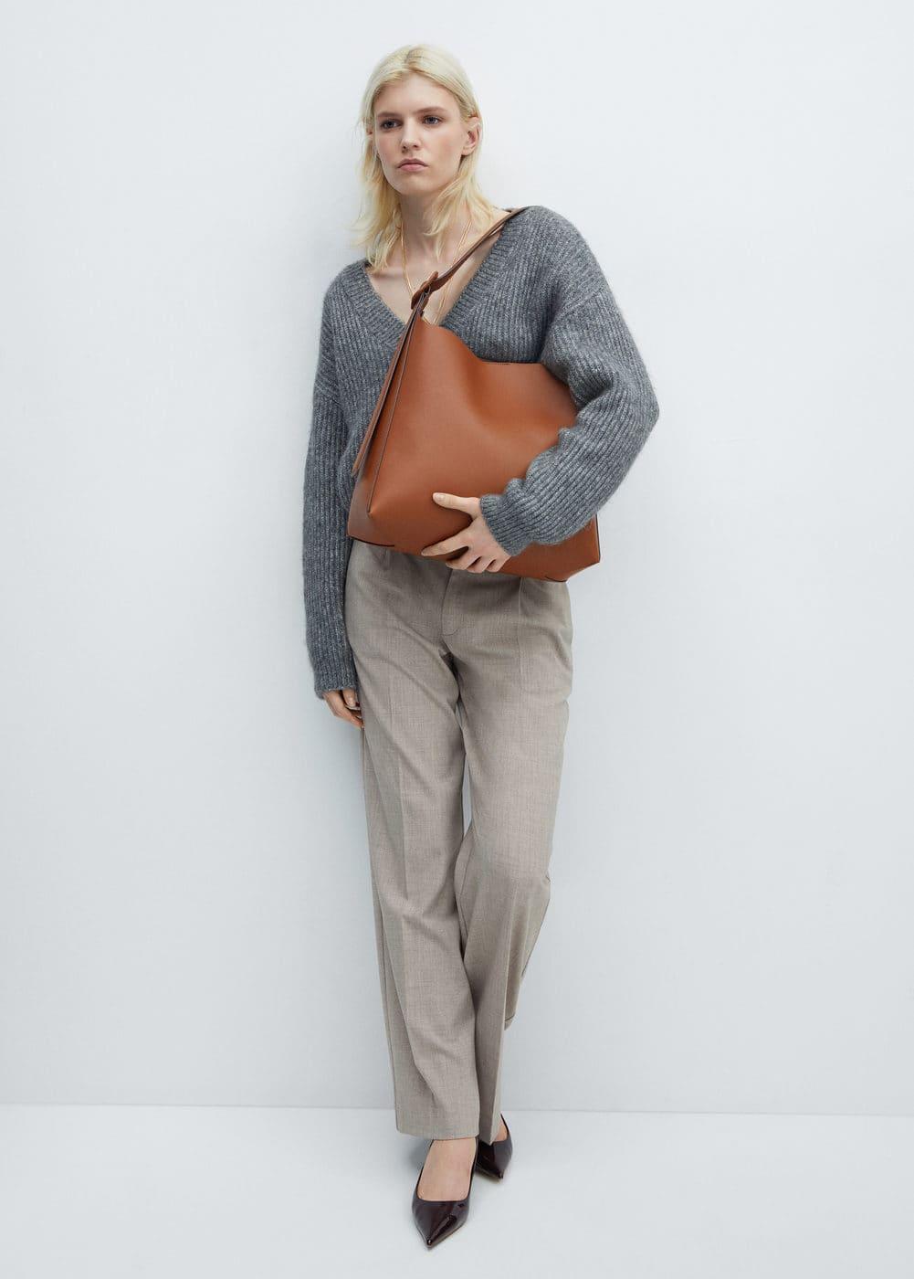 MANGO - Shopper bag with buckle - One size - Women Product Image