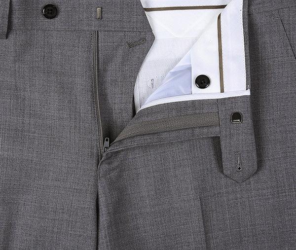 Bevagna Collection - Gray 100% Virgin Wool Regular Fit Pick Stitched 2 Piece Suit Product Image