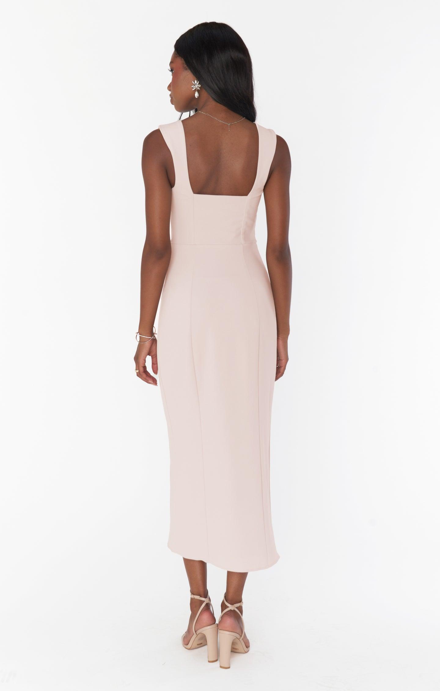 Eden Midi Dress ~ Dusty Blush Stretch Product Image