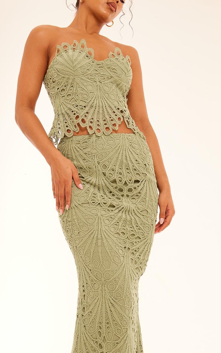 Sage Green Lace Midaxi Skirt Product Image