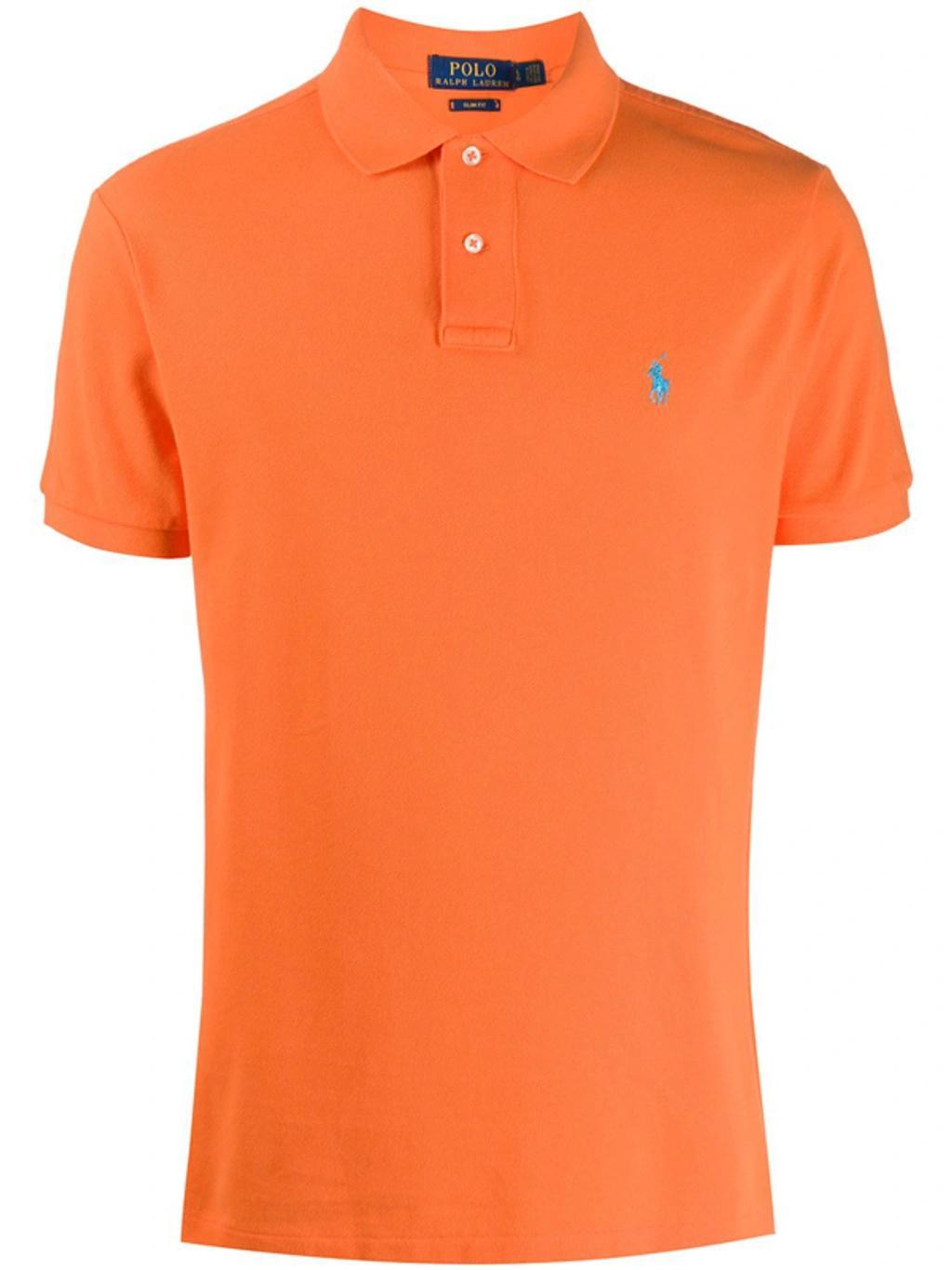 Short Sleeve Polo Shirt In Orange Product Image