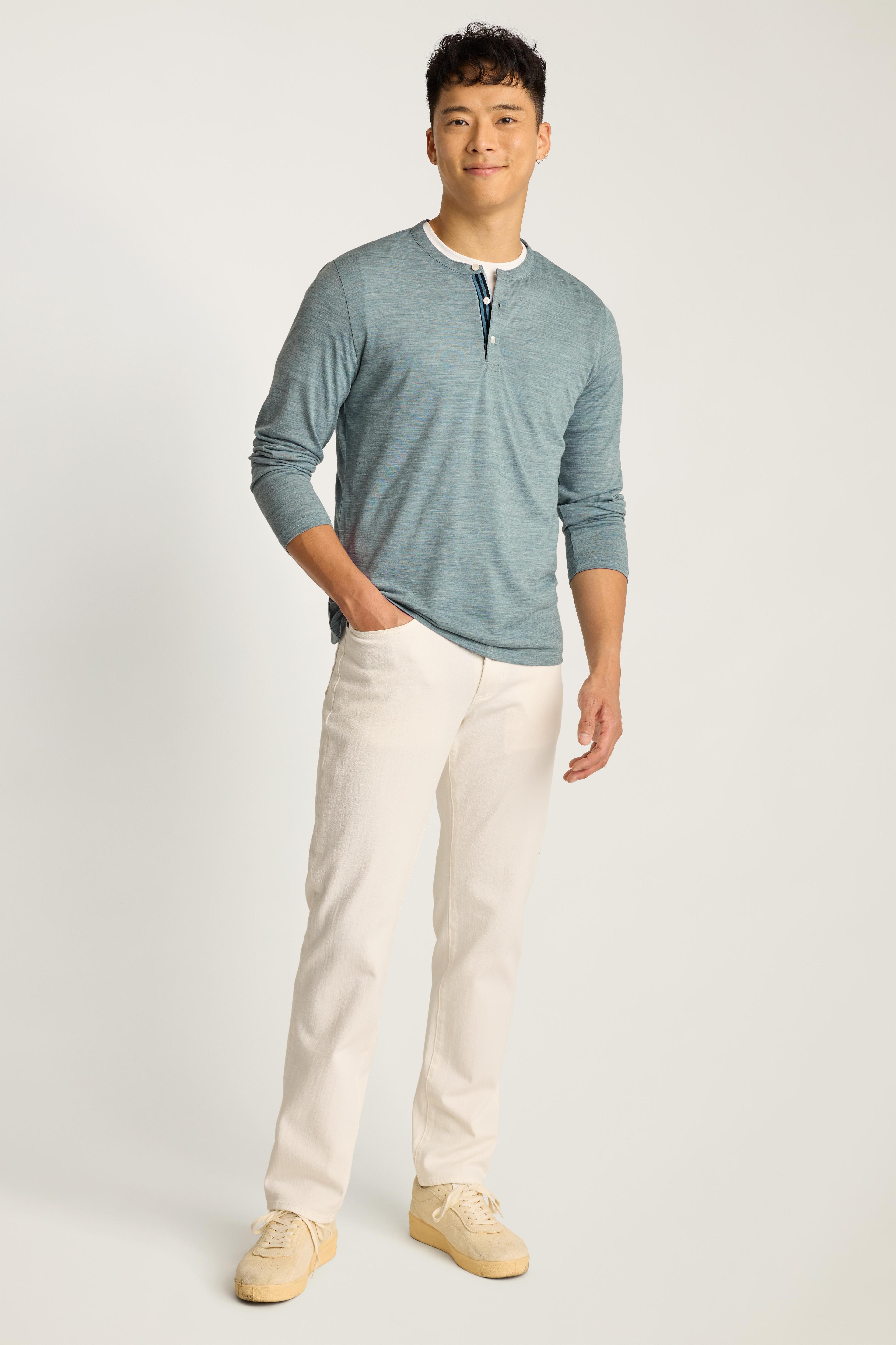 Performance Merino Long Sleeve Henley Product Image