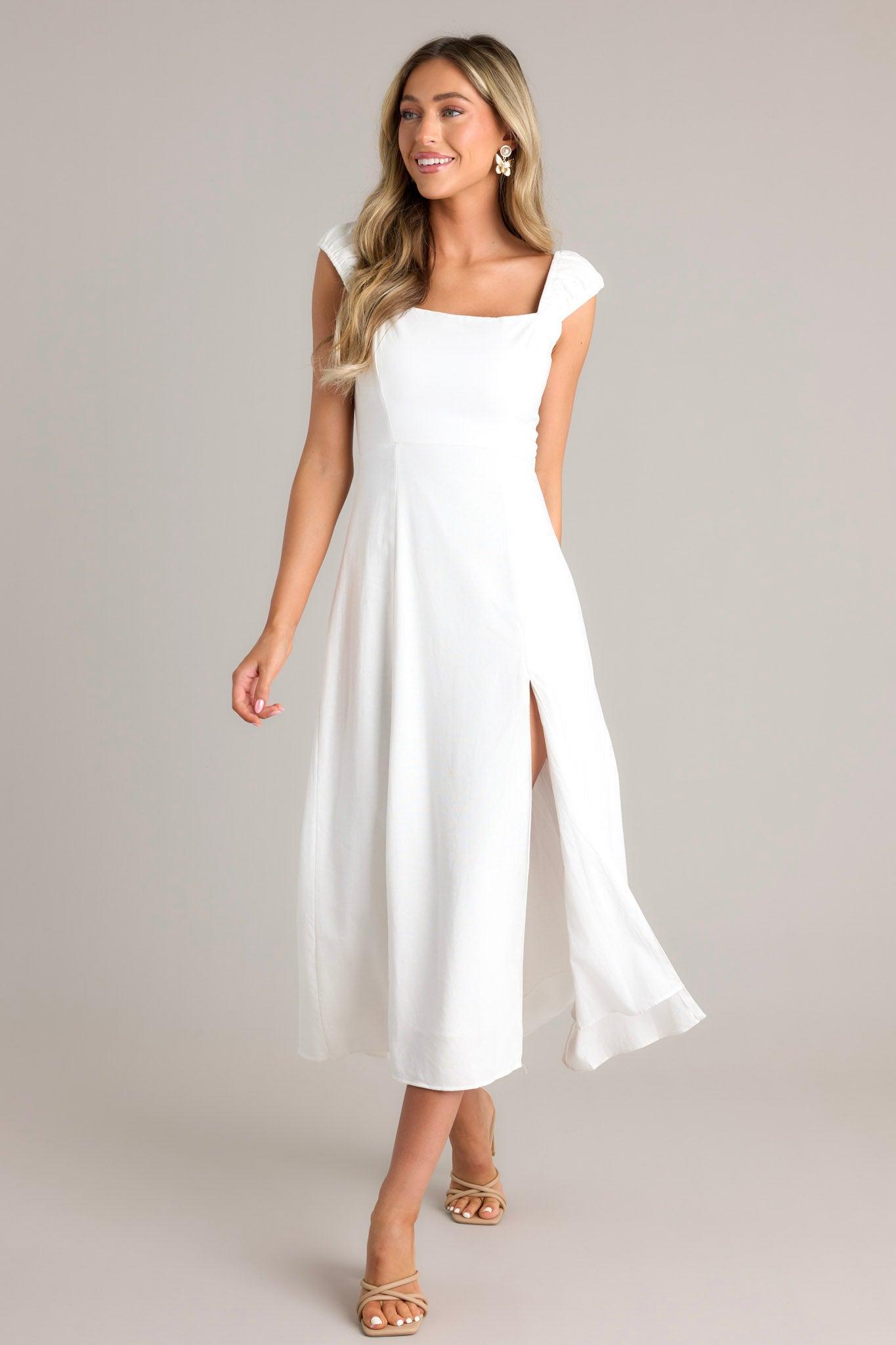 Radiant Reverie White Midi Dress Product Image