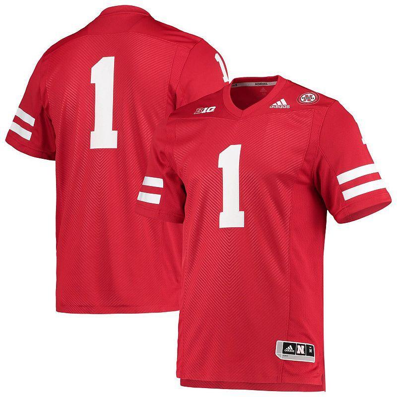 Mens adidas #1 Scarlet Nebraska Huskers Team Premier Football Jersey Product Image