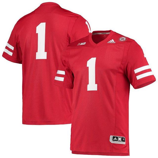 Mens adidas #1 Scarlet Nebraska Huskers Team Premier Football Jersey Product Image