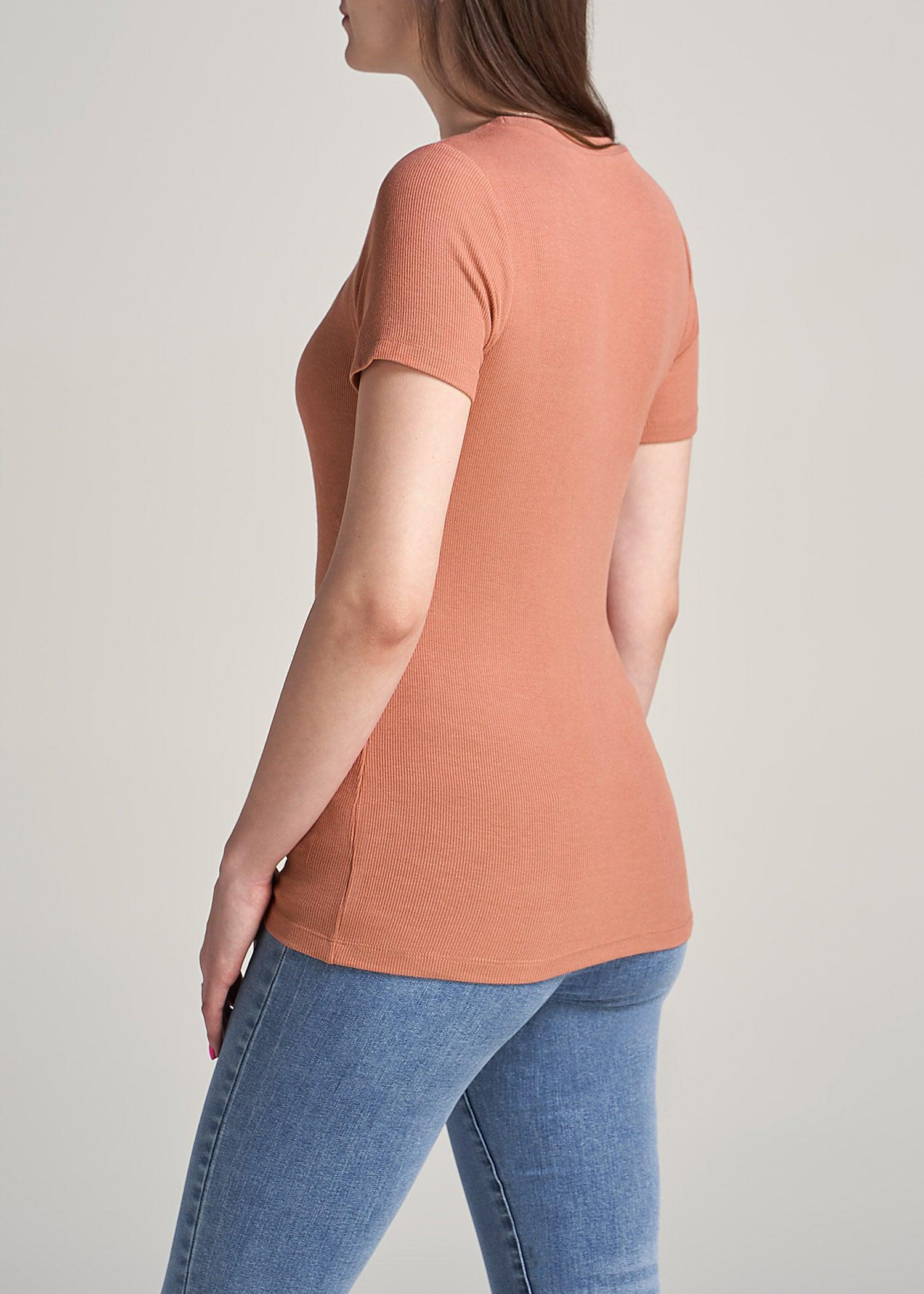 FITTED Ribbed Tee in Clay Sunrise - Women's Tall T-Shirts Product Image