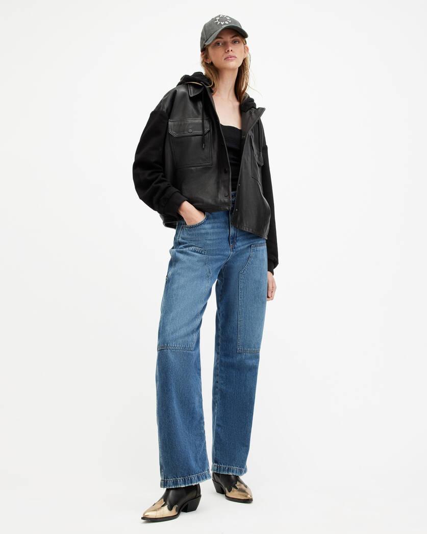 Morten Oversized Leather Trucker Jacket product image