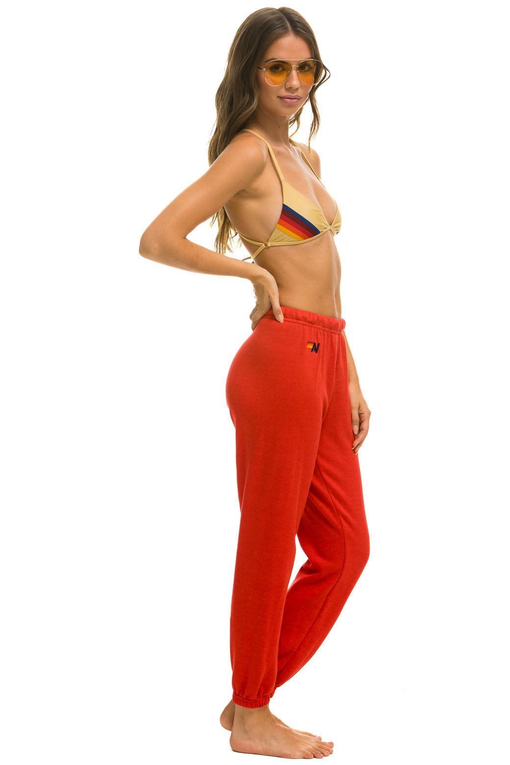 CHECK LEG SWEATPANTS - RED // WHITE // BLUE Female Product Image