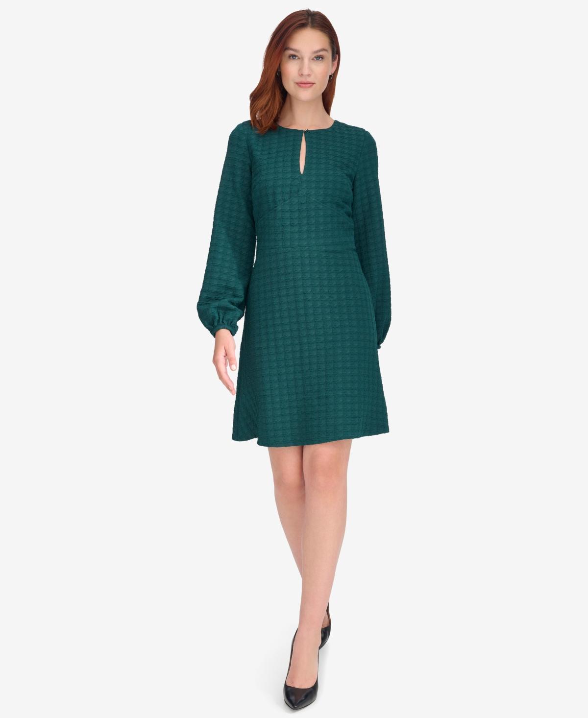 Tommy Hilfiger Womens Embossed Houndstooth Knit Dress Product Image