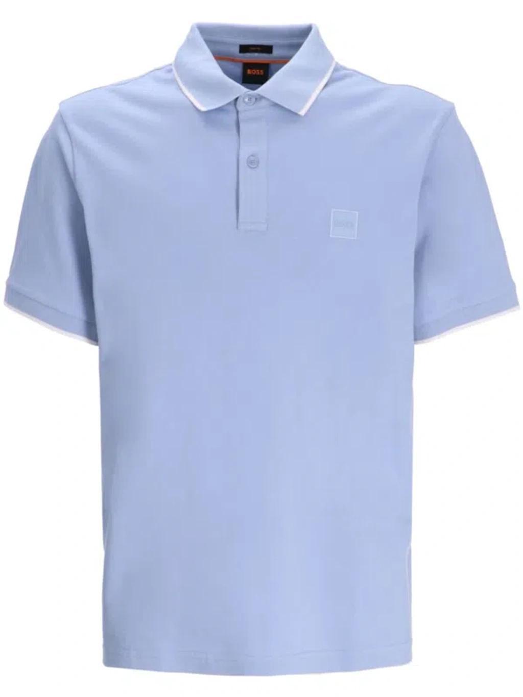 Logo-patch Polo Shirt In Blue Product Image