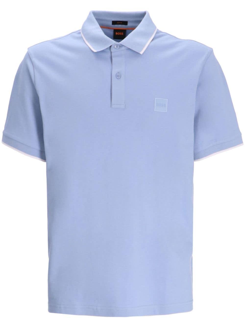 Logo-patch Polo Shirt In Blue Product Image