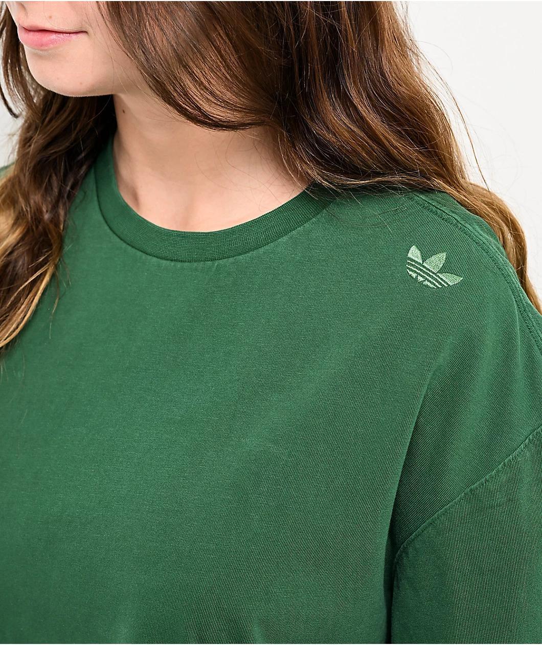 Adidas Skate Green Boxy Crop T-Shirt Product Image