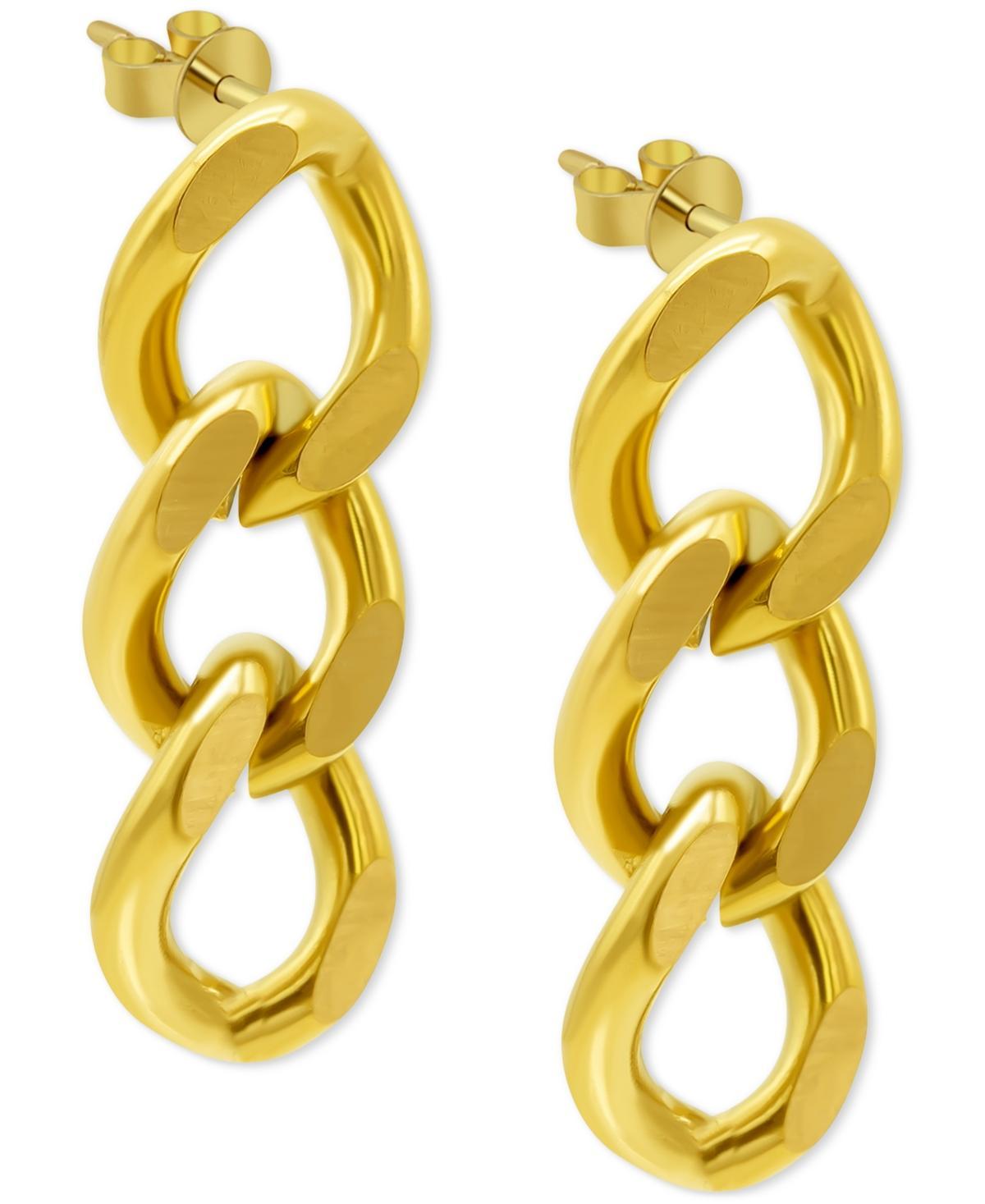 Adornia 14k Gold Plated Chain Drop Earrings, Womens, Yellow Product Image