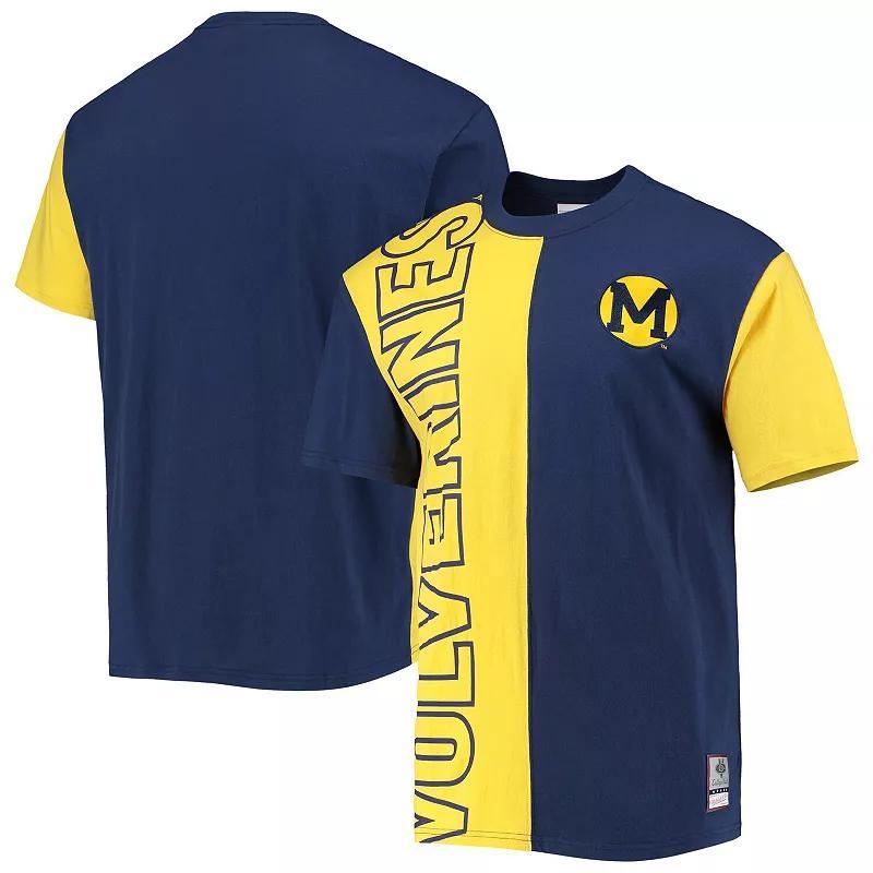 Mens Mitchell & Ness /Maize Michigan Wolverines Play By Play 2.0 T-Shirt Blue Product Image