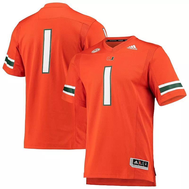 Mens adidas #1 Miami Hurricanes Team Premier Football Jersey Product Image