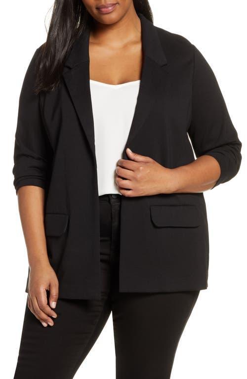 Liverpool Los Angeles Plus Size Stretch Ponte Notch Lapel 34 Sleeve Boyfriend Blazer Product Image