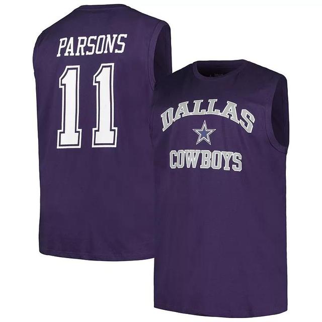 Mens Fanatics Micah Parsons Dallas Cowboys Big & Tall Muscle Tank Top Blue Product Image