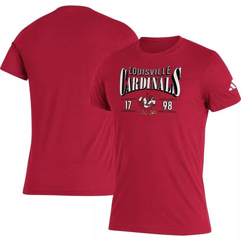 Mens adidas Louisville Cardinals Along The Shadow Tri-Blend T-Shirt Product Image