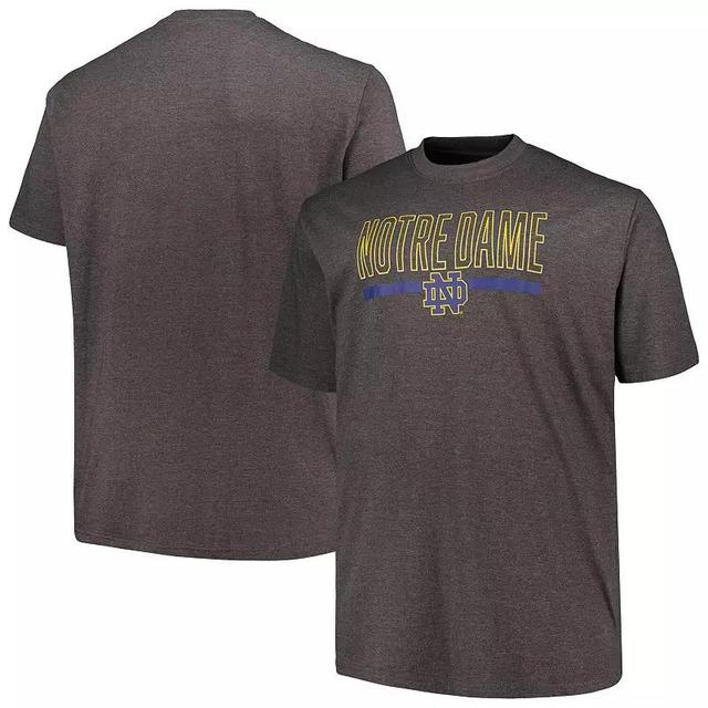 Mens Profile Heather Charcoal Notre Dame Fighting Irish Big & Tall Team T-Shirt Product Image