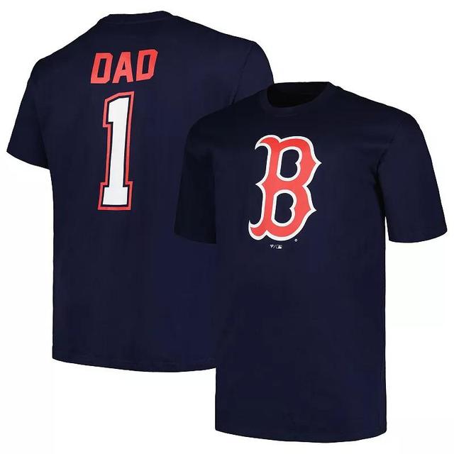 Mens Profile Boston Red Sox Big & Tall #1 Dad T-Shirt Blue Product Image