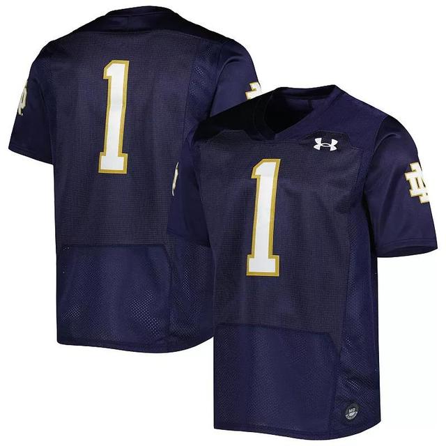 Mens Under Armour #1 Notre Dame Fighting Irish Premier Limited Jersey Blue Product Image